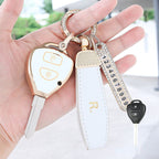 Carsine Toyota Scion Car Key Case Golden Edge A / White / Key case + R chain