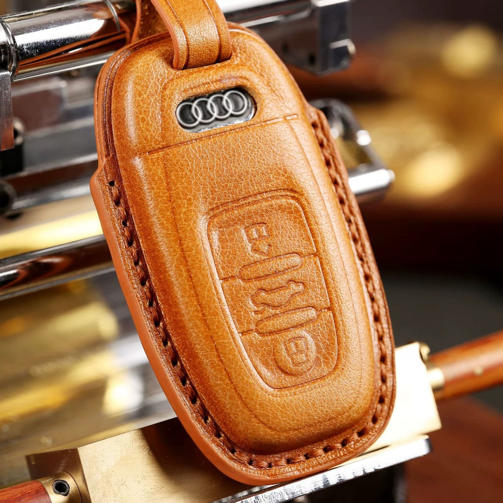 Étui de clé de voiture en cuir haut de gamme pour Audi - Protection luxueuse et ajustement sur mesure pour les clés Audi