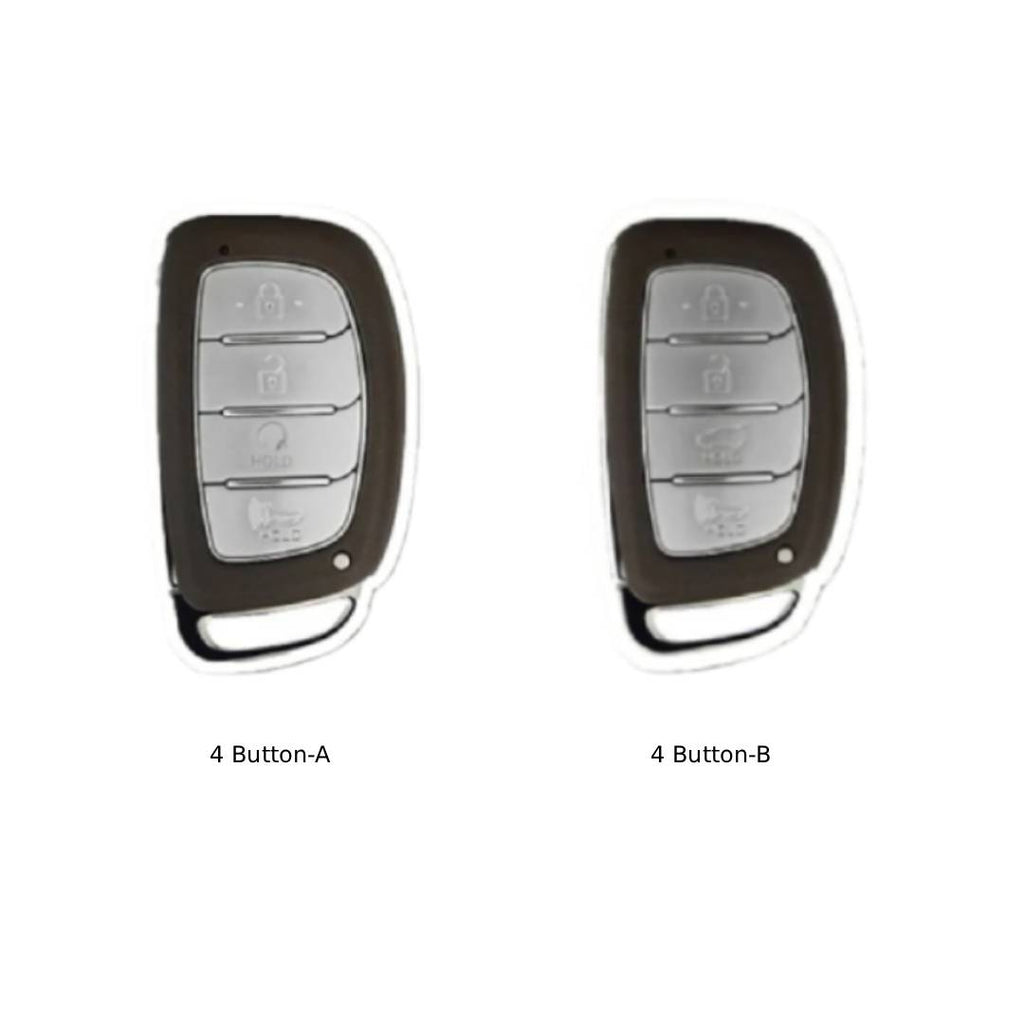 Étui de clé de voiture en cuir Hyundai à 4 boutons