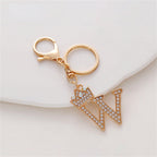 Carsine Rhinestone 26 Letters Car Keychain W