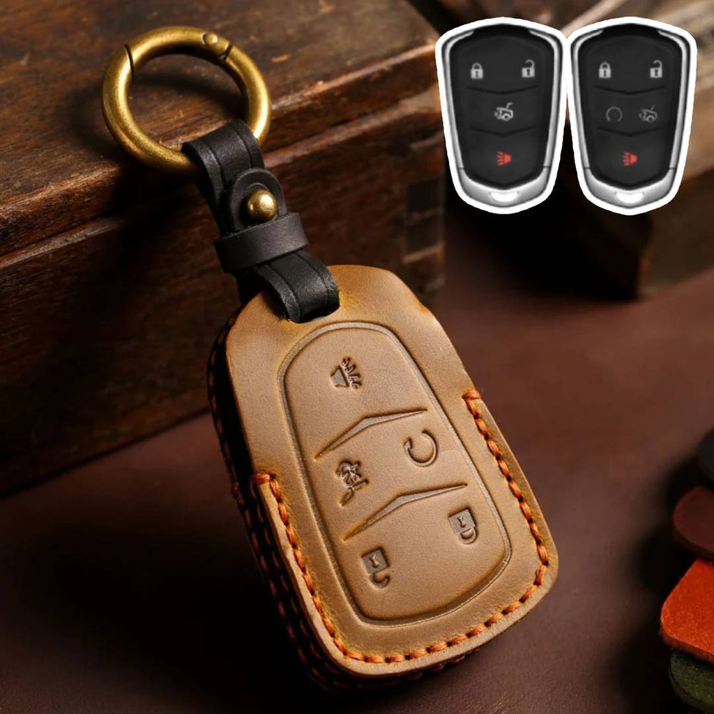 Cadillac ct4 ct5 ct6 xt4 xt5 xt6 atxl Leather Car Key Cover 4,5 Button