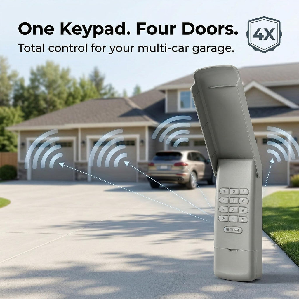 One keypad control four doors