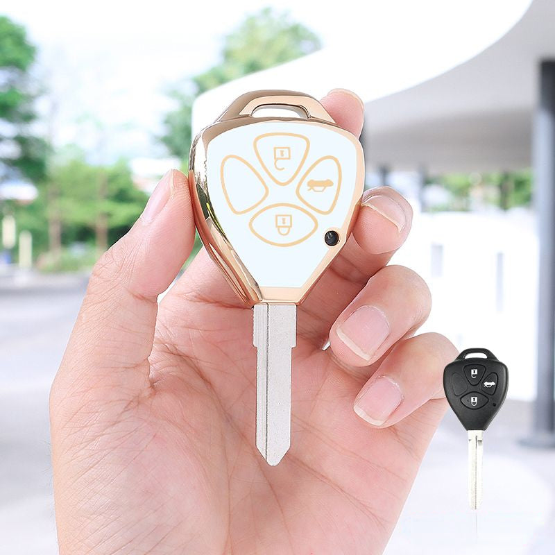 Carsine Toyota Scion Car Key Case Golden Edge B / White / Key case