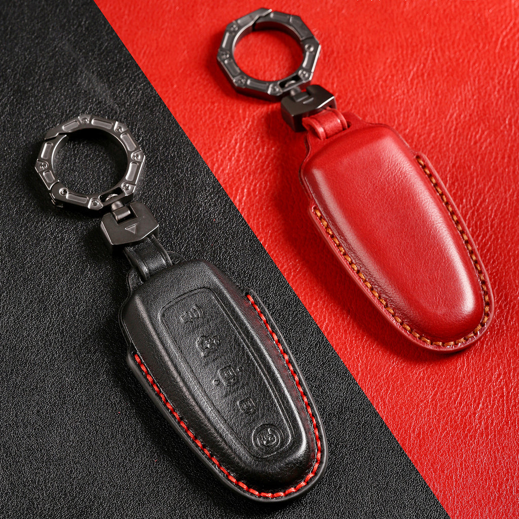 Ford Edge Explorer Lincoln MKT 2017 Navigator Leather Car Key Cover 5 Button