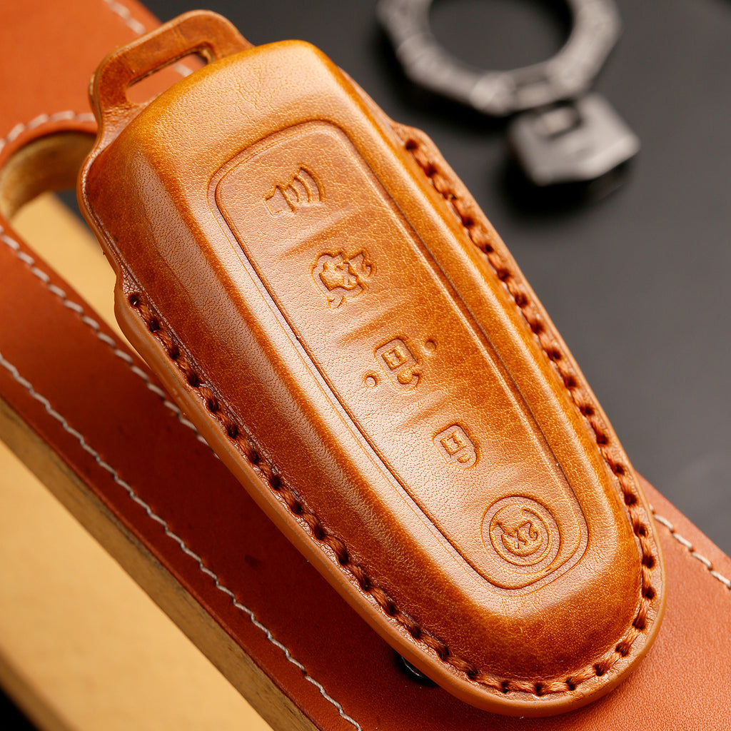 Ford Edge Explorer Lincoln MKT 2017 Navigator Leather Car Key Cover 5 Button