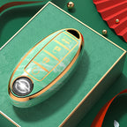 Carsine Nissan Car Key Case Gold Inlaid With Jade Green / Key case