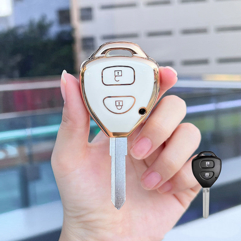 Carsine Toyota Scion Car Key Case Golden Edge A / White / Key case