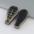 Carsine Jeep Dodge Ram Chrysler Car Key Case Golden Edge Black / Key case