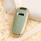 Carsine Audi Car Key Case Golden Edge Green / Key case