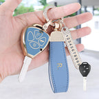 Carsine Toyota Scion Car Key Case Golden Edge B / Grey / Key case + R chain