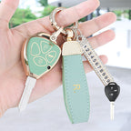 Carsine Toyota Scion Car Key Case Golden Edge B / White / Key case + R chain