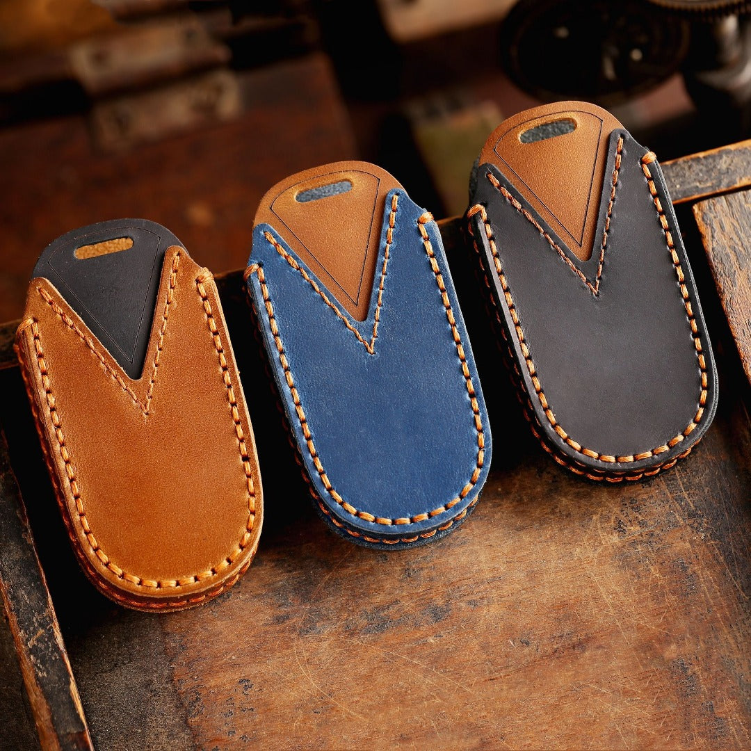 Étui de clé de voiture en cuir Jeep Cherokee Grand Commander Compass à 5 boutons