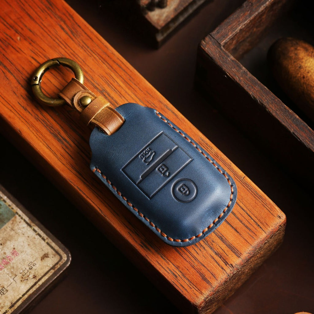 Étui de clé de voiture en cuir 3 boutons pour Kia K3 K4 K5 KX3 KX5