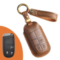 Carsine Jeep Leather Car Key Cover 3 Button Brown / 3 Button