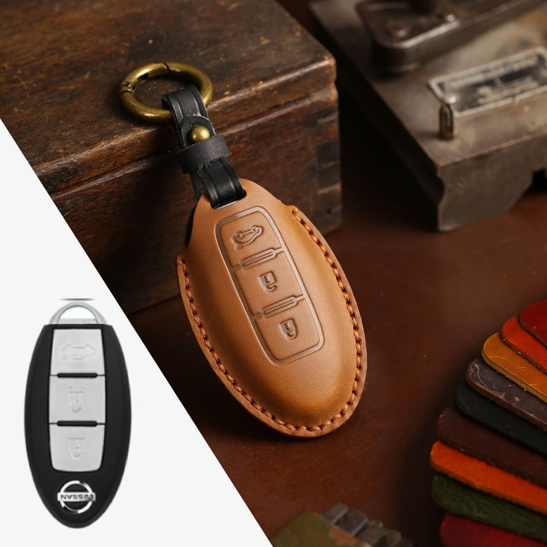 Nissan X-Trail Qashqai Tiida Teana Sylphy Leather Car Key Cover 2,3,4 Button