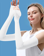 Carsine Summer sun protection and UV protection sleeve for women White