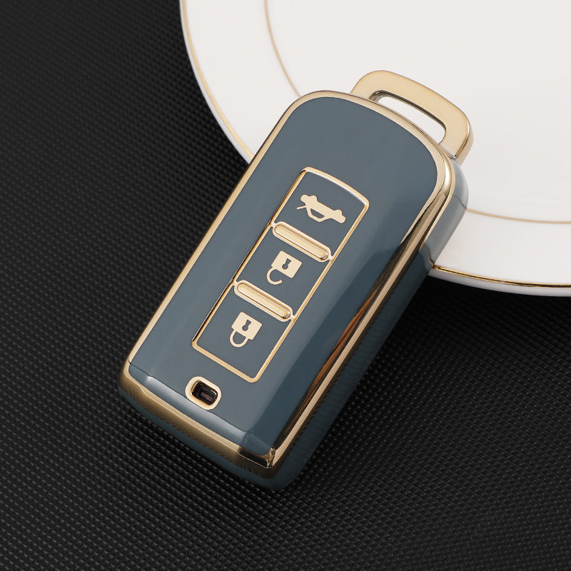 Carsine Mitsubishi Car Key Case Golden Edge Grey / Key case