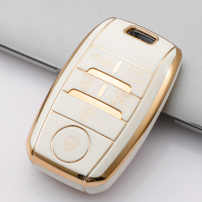 Carsine Kia Car Key Case Golden Edge White / Key case