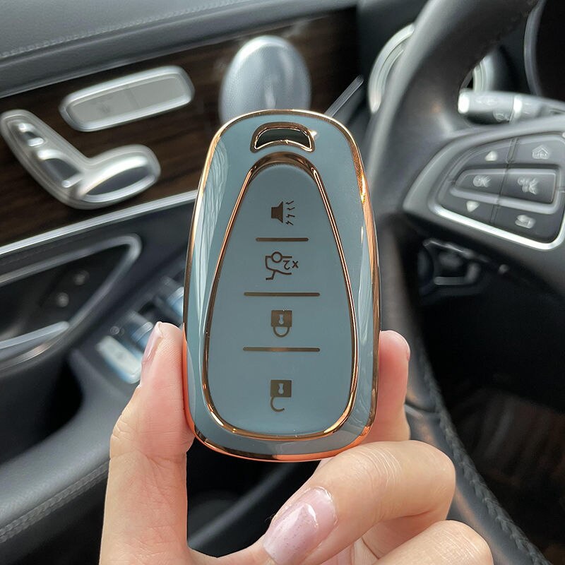 Carsine Chevrolet Car Key Case Golden Edge Grey / Key case