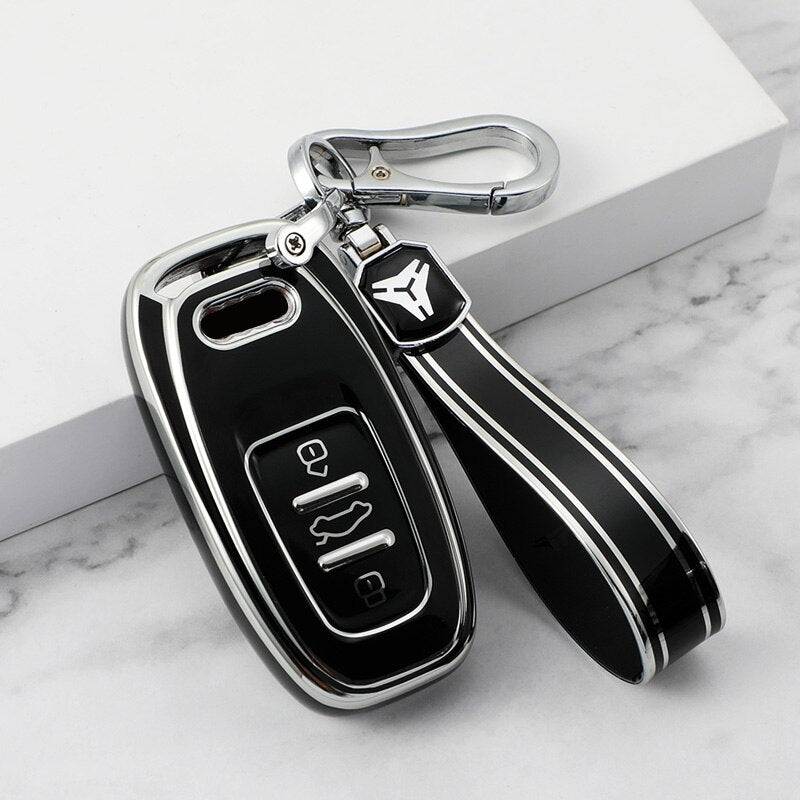 Carsine Audi Car Key Cover Silver Edge